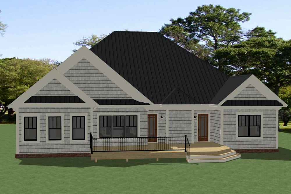 Home Plan Rear Elevation of this 3-Bedroom,2470 Sq Ft Plan -189-1105