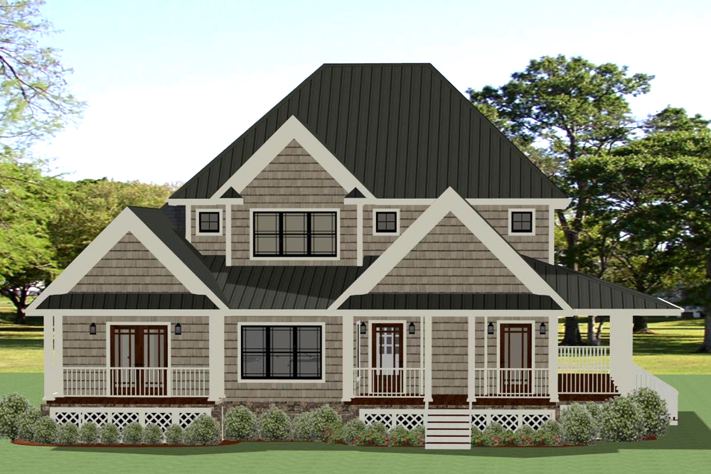 Home Plan Rear Elevation of this 4-Bedroom,2889 Sq Ft Plan -189-1107