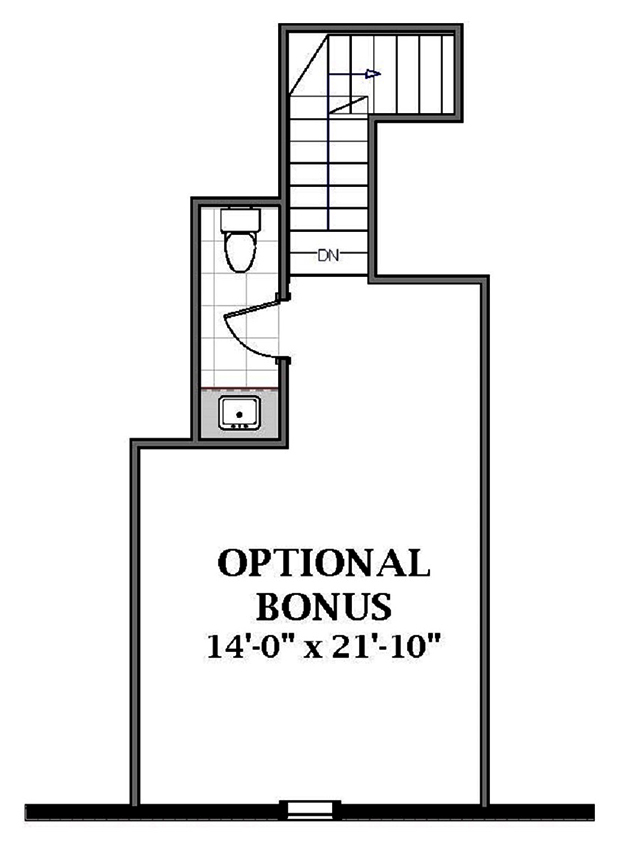 Floor Plan Bonus Room of Craftsman Plan #189-1108