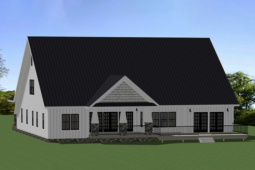 Home Plan Rear Elevation of this 3-Bedroom,2775 Sq Ft Plan -189-1108