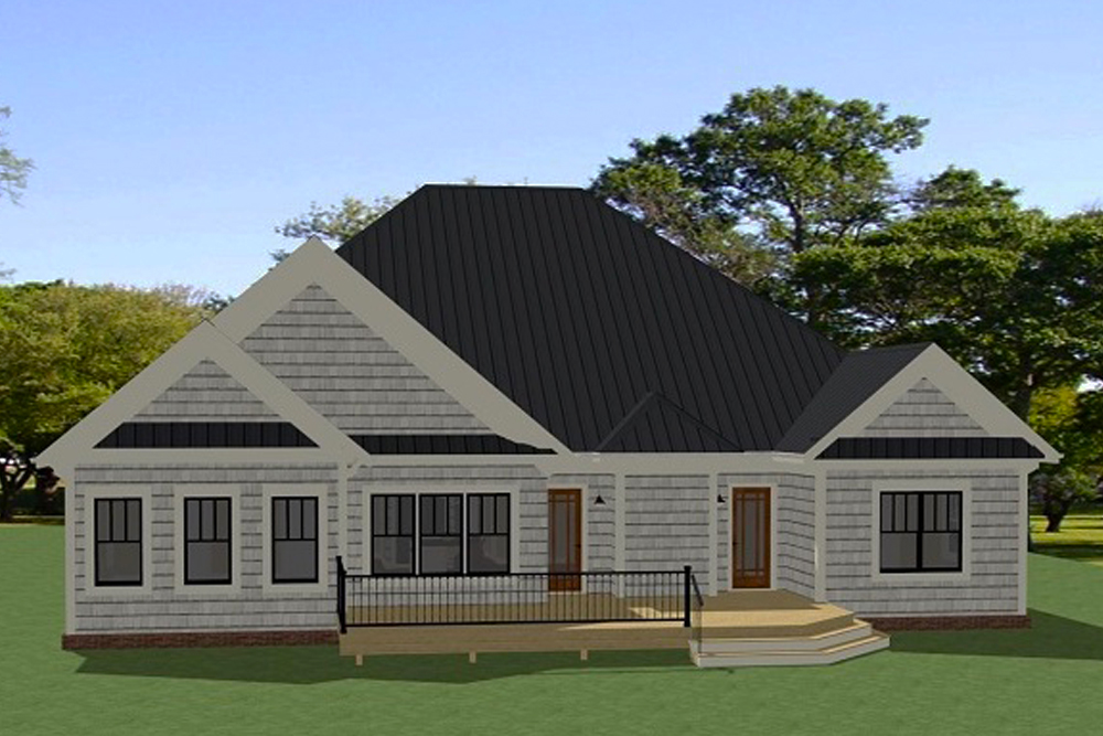 Home Plan Rear Elevation of this 3-Bedroom,2470 Sq Ft Plan -189-1110