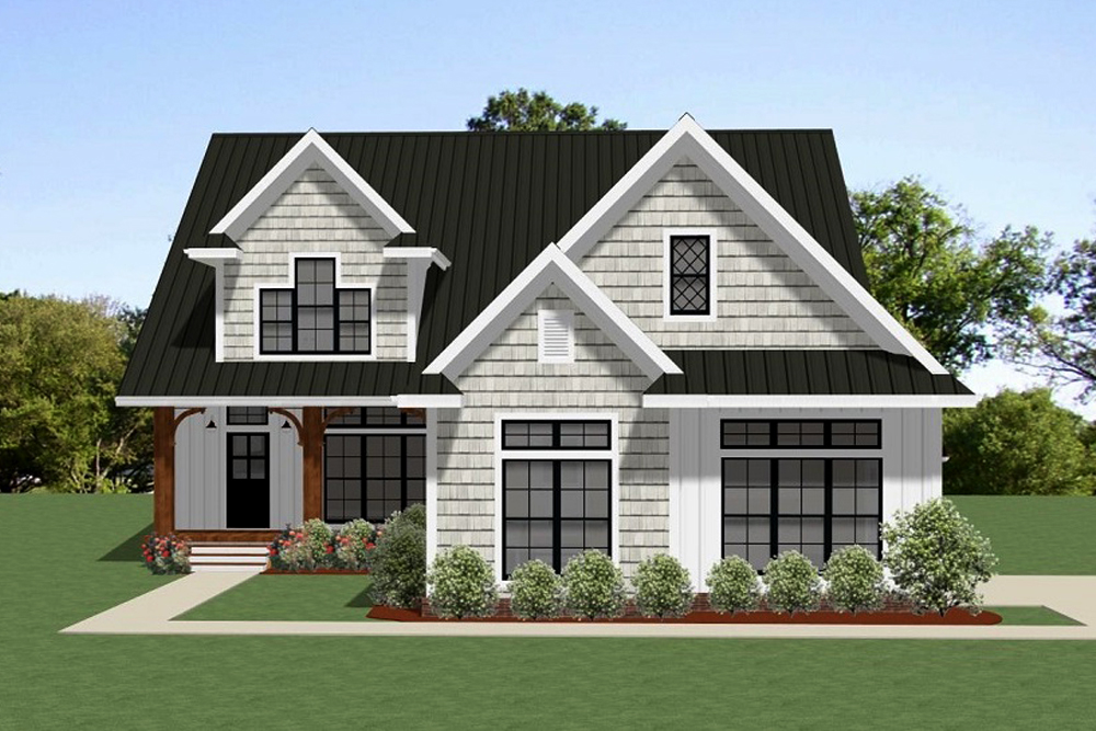 Front elevation of Cottage home (ThePlanCollection: House Plan #189-1111)