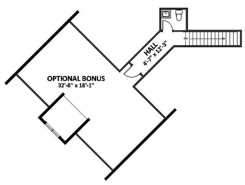 Floor Plan Second Story of Craftsman Plan #189-1112