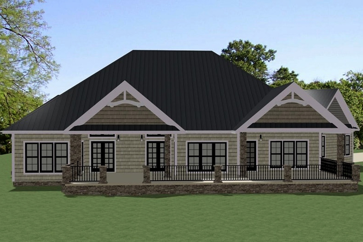 Rear View of this 3-Bedroom, 3079 Sq Ft Plan - 189-1112