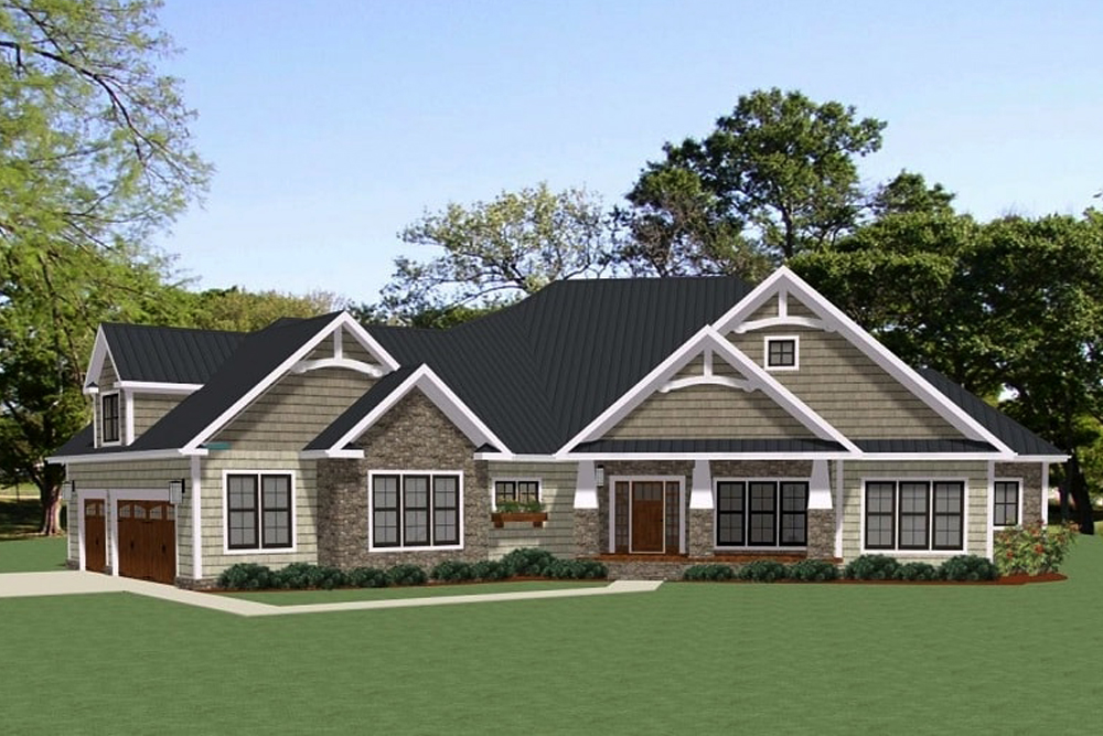 Craftsman home plan (ThePlanCollection: House Plan #189-1112)