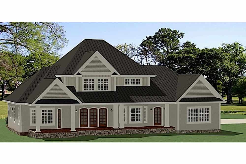 Rear View of this 3-Bedroom, 2910 Sq Ft Plan - 189-1113