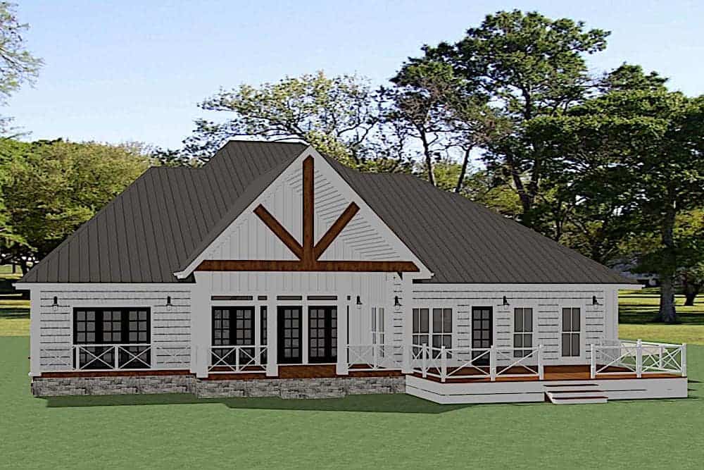 Rear View of this 4-Bedroom, 3441 Sq Ft Plan - 189-1114
