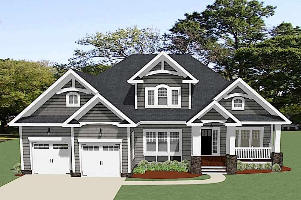 Front elevation of Ranch home (ThePlanCollection: House Plan #189-1115)