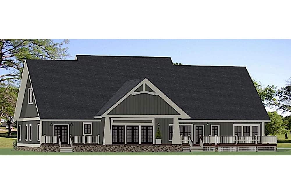 Rear View of this 4-Bedroom, 3394 Sq Ft Plan - 189-1116