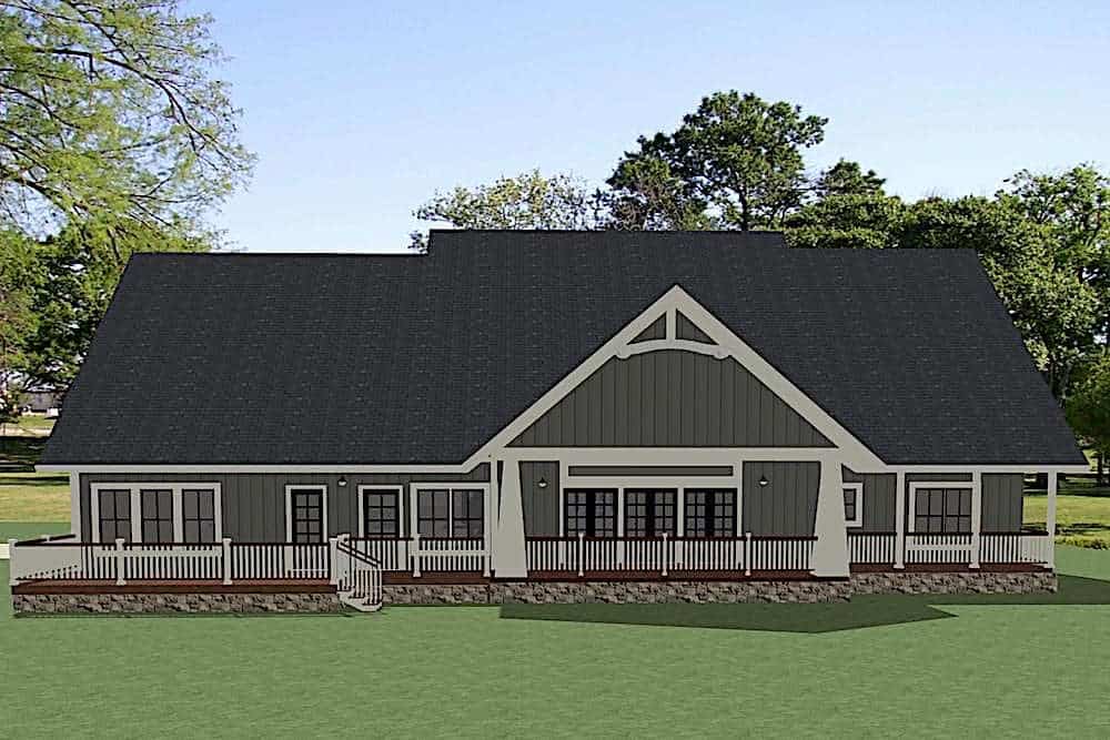 Rear View of this 4-Bedroom, 3401 Sq Ft Plan - 189-1117