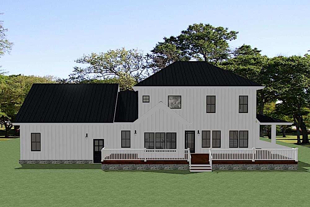 Rear View of this 4-Bedroom, 2737 Sq Ft Plan - 189-1118