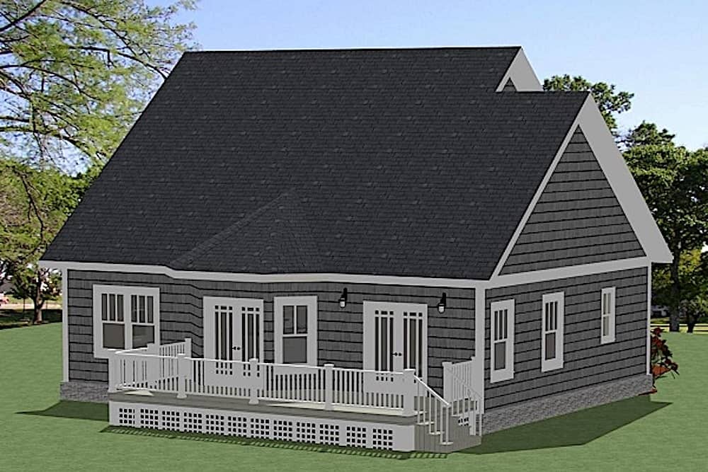 Rear View of this 3-Bedroom, 1490 Sq Ft Plan - 189-1119