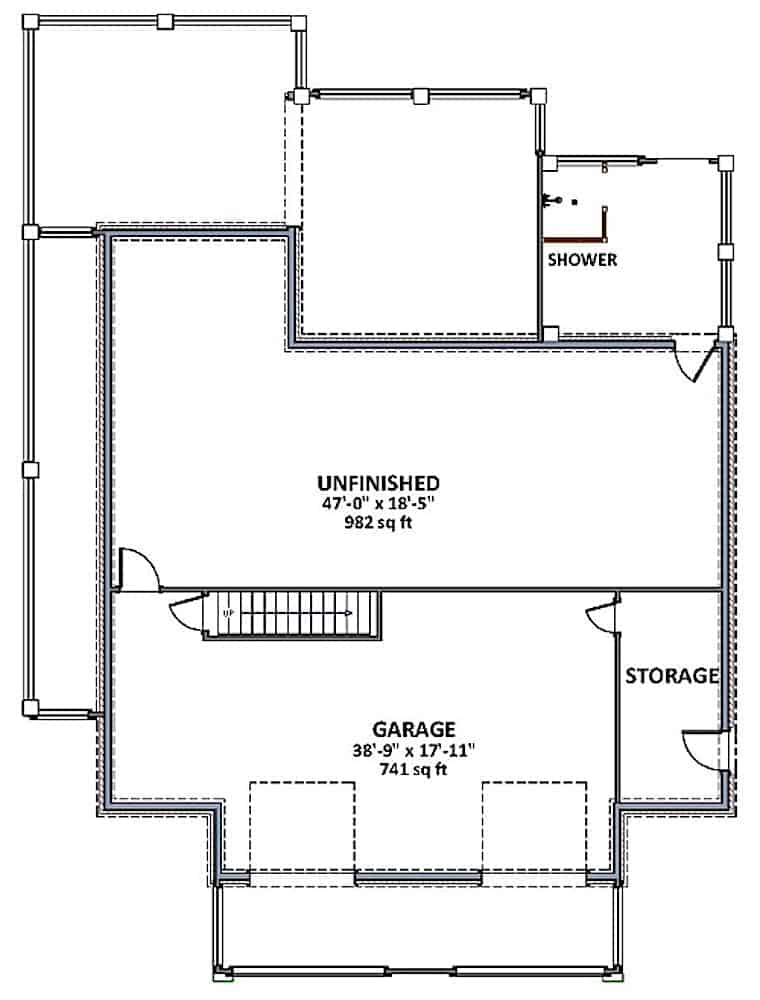 Floor Plan Basement of Vacation Homes Plan #189-1121