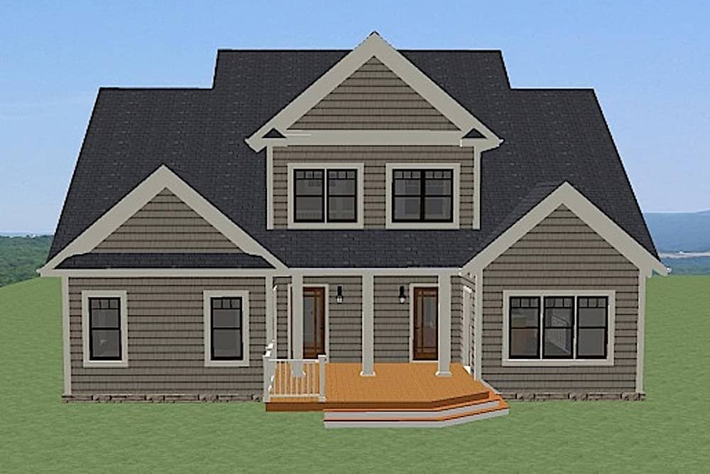 Rear View of this 5-Bedroom, 3254 Sq Ft Plan - 189-1123