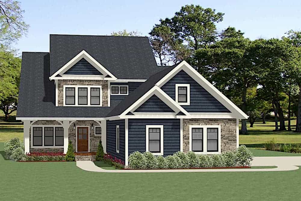 Front elevation of Farmhouse home (ThePlanCollection: House Plan #189-1124)