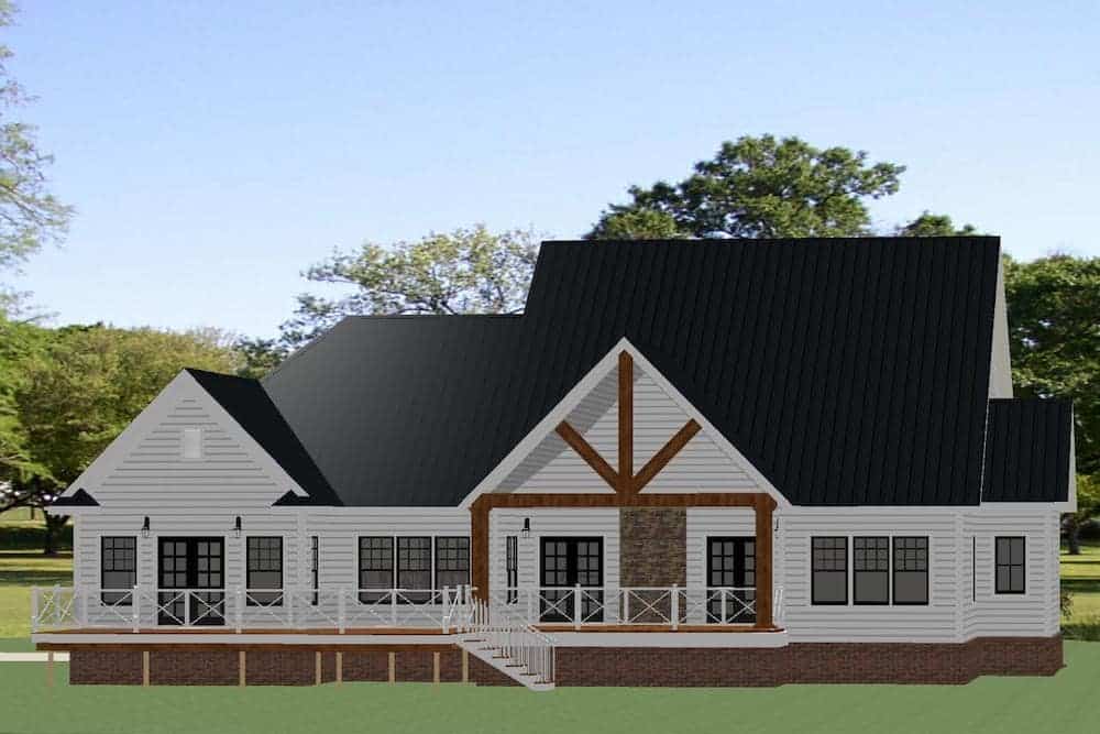 Rear View of this 4-Bedroom, 3830 Sq Ft Plan - 189-1126