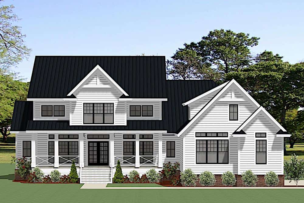Front elevation of Farmhouse home (ThePlanCollection: House Plan #189-1126)
