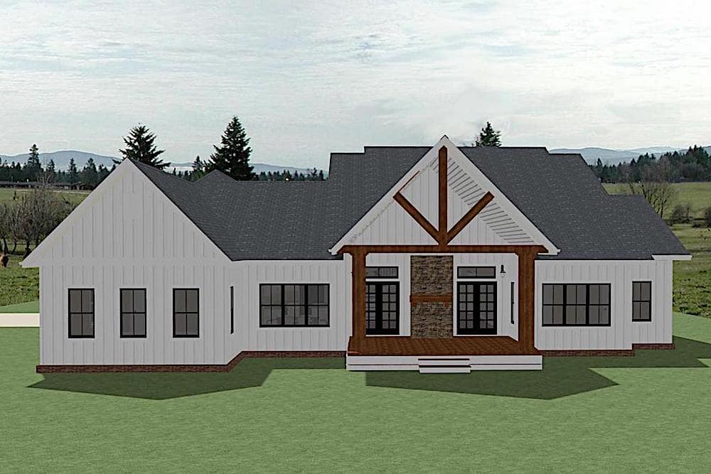Rear View of this 4-Bedroom, 3353 Sq Ft Plan - 189-1127