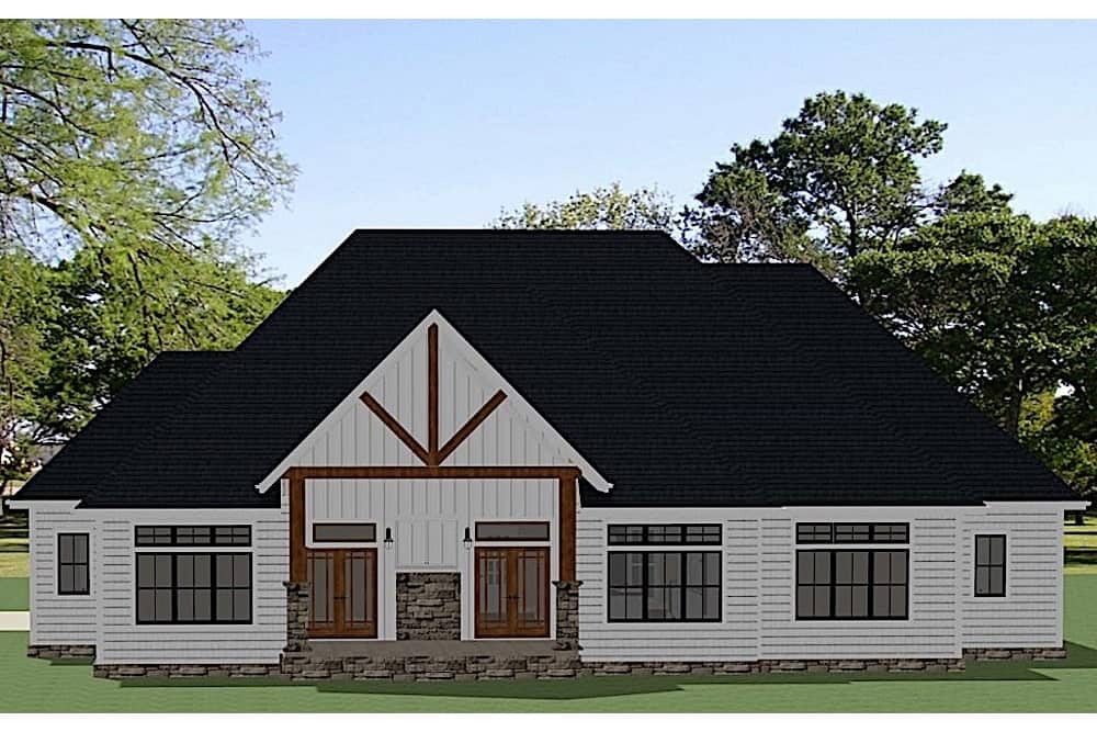 Rear View of this 4-Bedroom, 2847 Sq Ft Plan - 189-1129