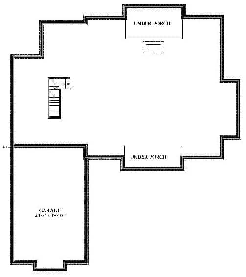 Floor Plan Basement of Farmhouse Plan #189-1129