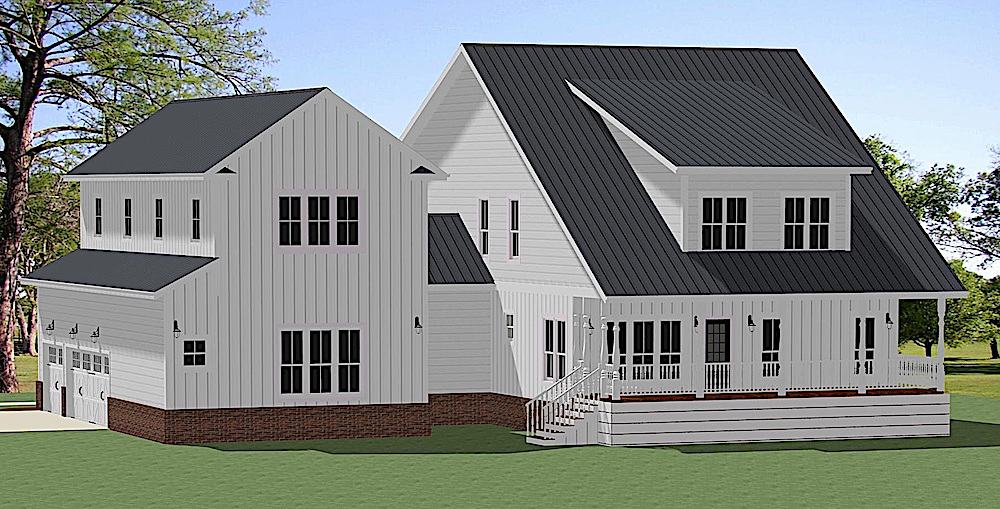 Home Plan Rear Elevation of this 3-Bedroom,2915 Sq Ft Plan -189-1131