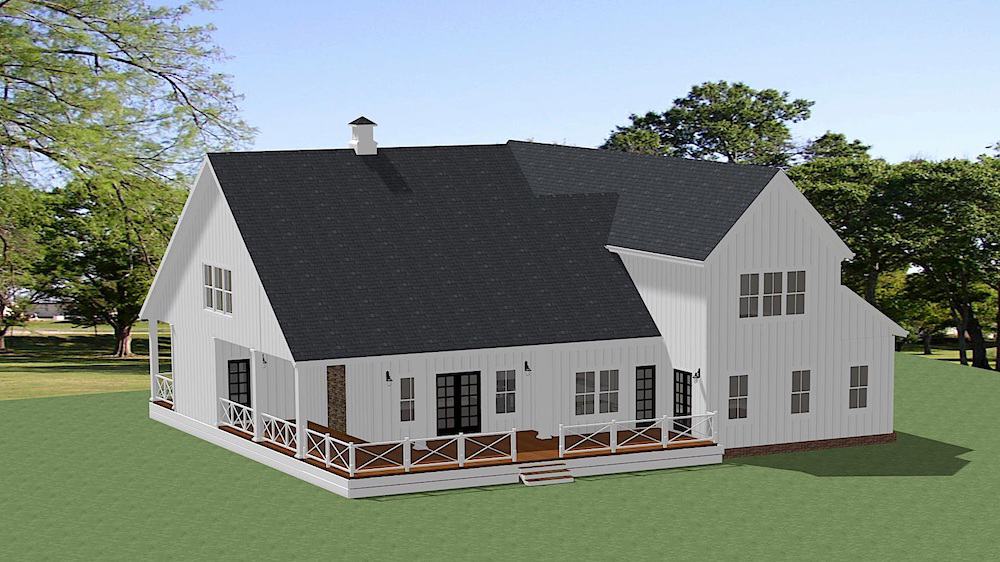 Rear View of this 3-Bedroom, 3121 Sq Ft Plan - 189-1132
