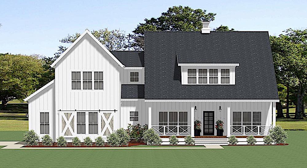 Farmhouse home (ThePlanCollection: Plan #189-1132)