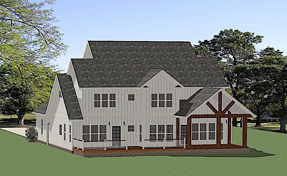 Rear View of this 3-Bedroom, 2715 Sq Ft Plan - 189-1134