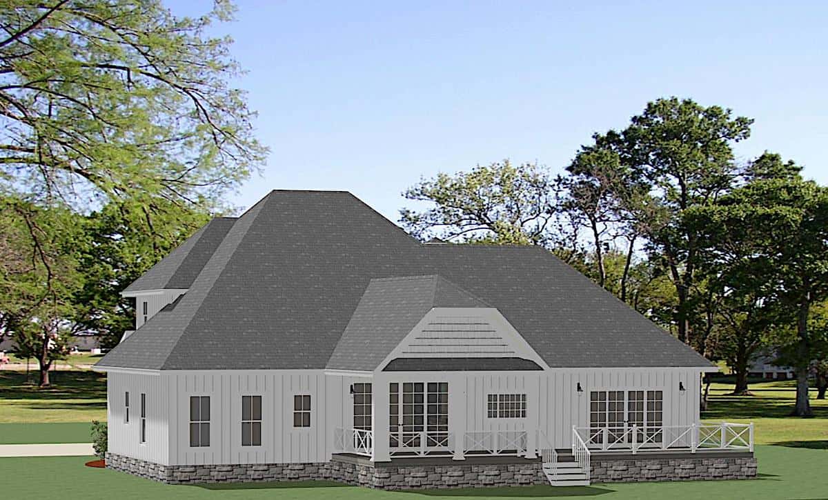 Rear View of this 3-Bedroom, 3239 Sq Ft Plan - 189-1136