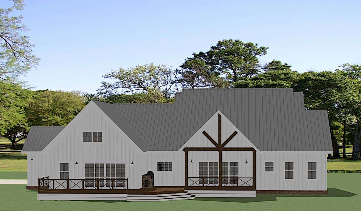 Rear View of this 3-Bedroom, 2680 Sq Ft Plan - 189-1137