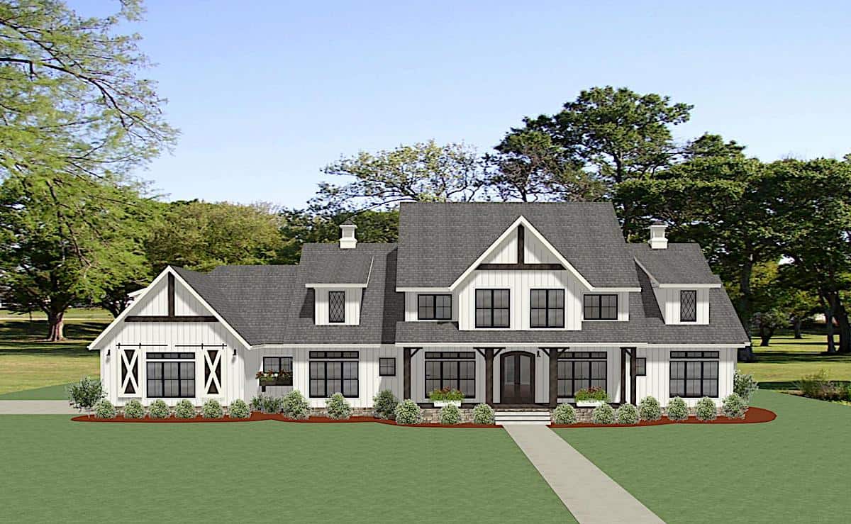 Front elevation of Colonial home (ThePlanCollection: House Plan #189-1138)