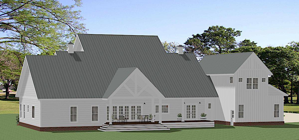 Rear View of this 5-Bedroom, 4455 Sq Ft Plan - 189-1140