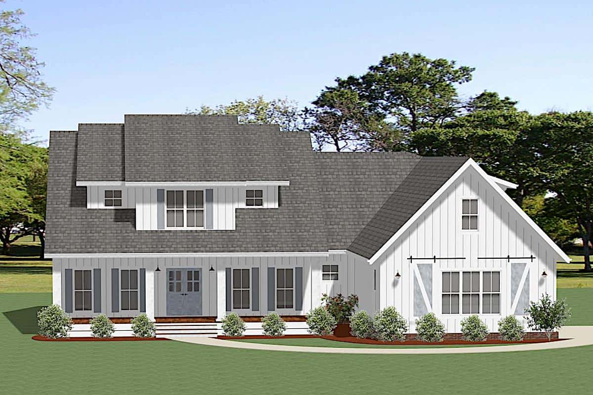 Farmhouse home (ThePlanCollection: Plan #189-1141)