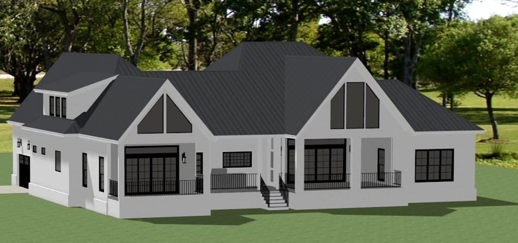 Rear View of this 3-Bedroom,2854 Sq Ft Plan -189-1142