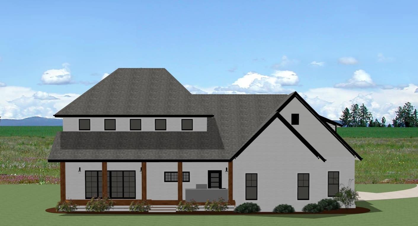 Rear View of this 3-Bedroom,3163 Sq Ft Plan -189-1143