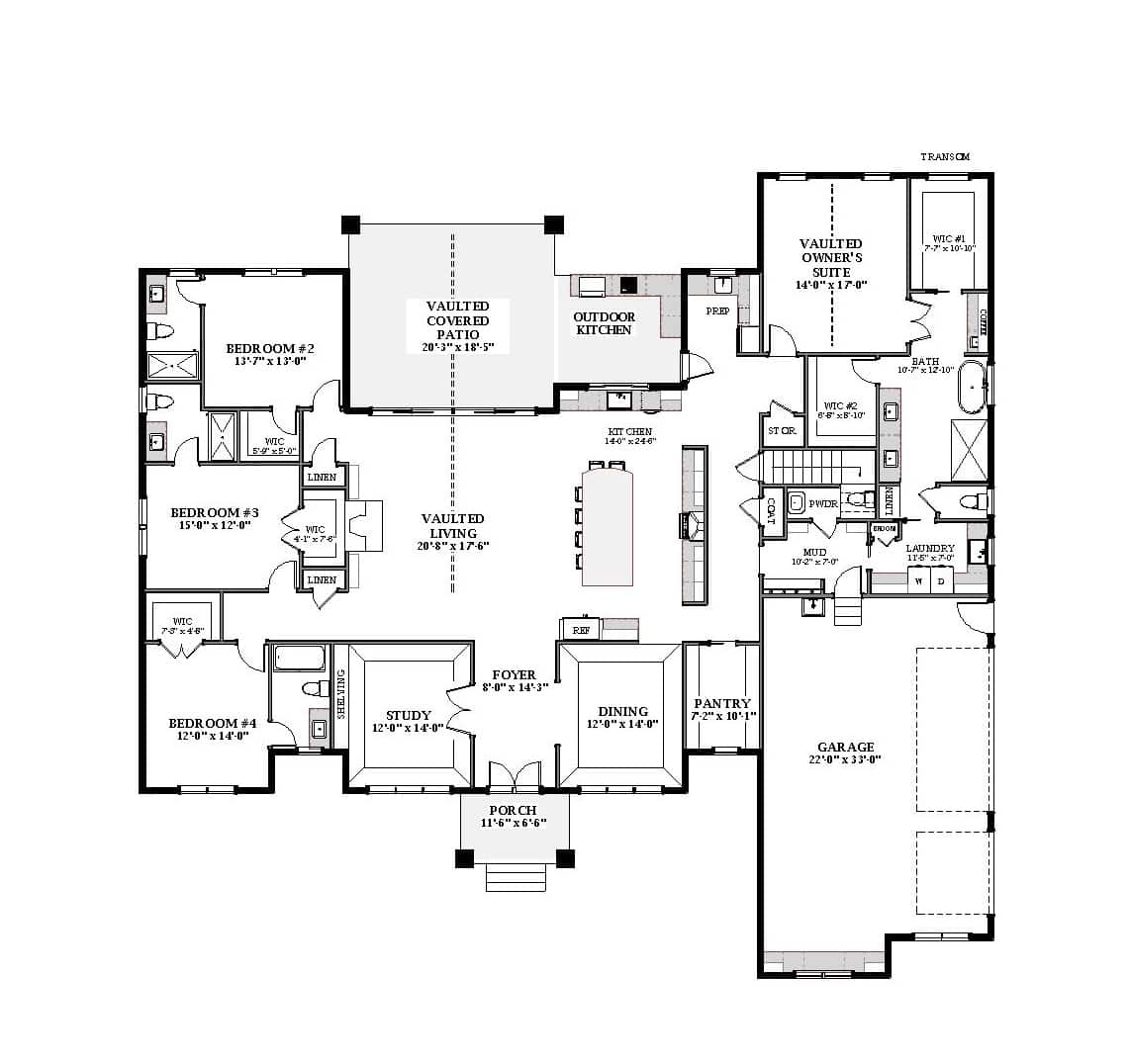 Main Level of Country Plan #189-1145