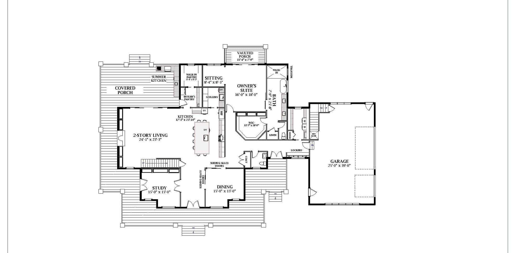 Main Level of Modern Farmhouse Plan #189-1148