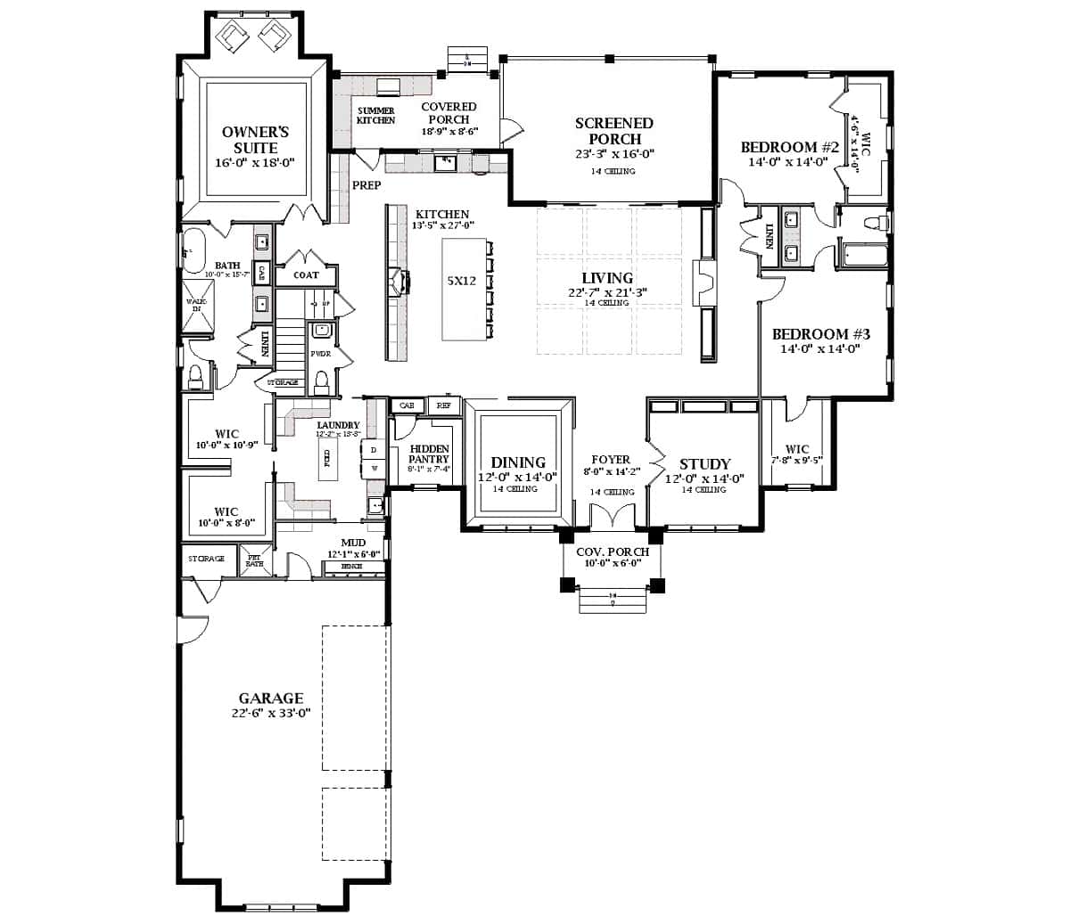 Main Level of French Plan #189-1149