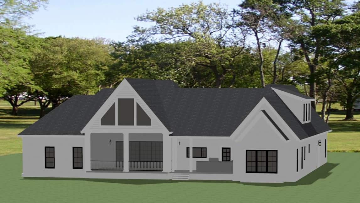 Rear View of this 3-Bedroom,3574 Sq Ft Plan -189-1149