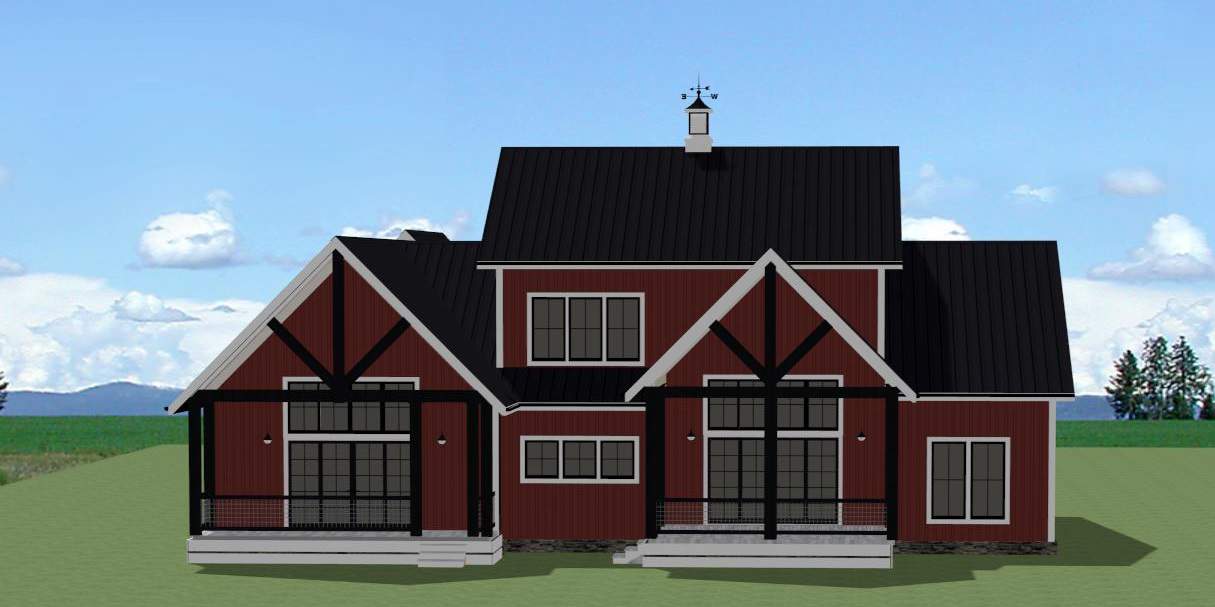 Rear View of this 4-Bedroom,3124 Sq Ft Plan -189-1150