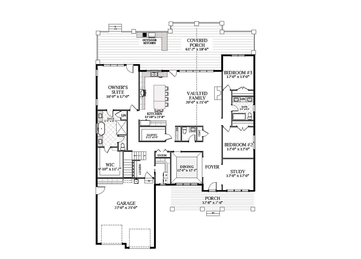 Main Level of Southern Plan #189-1156