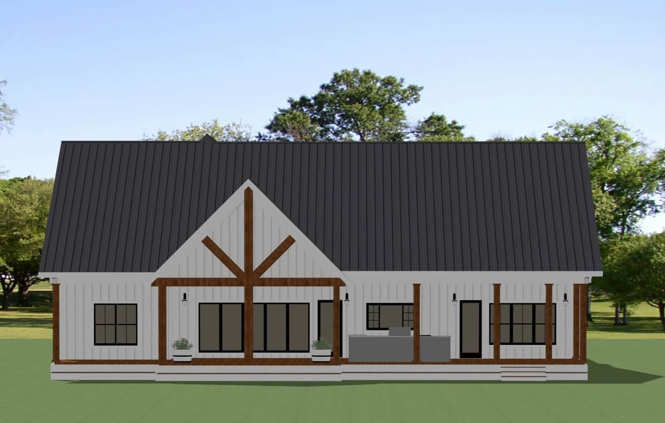 Rear View of this 3-Bedroom,3201 Sq Ft Plan -189-1156