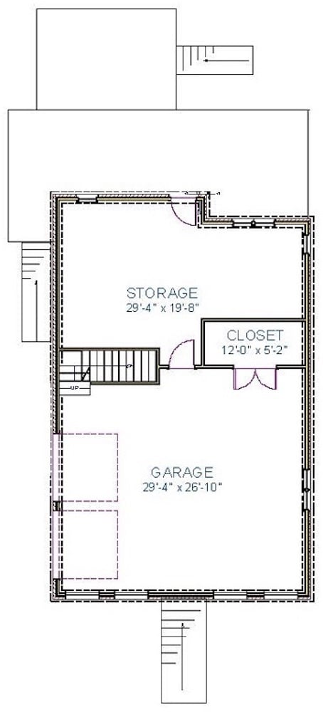 Basement of Cottage Plan #189-1157