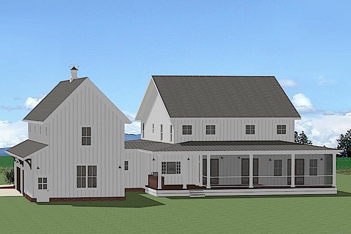 Rear View of this 4-Bedroom,3296 Sq Ft Plan -189-1159