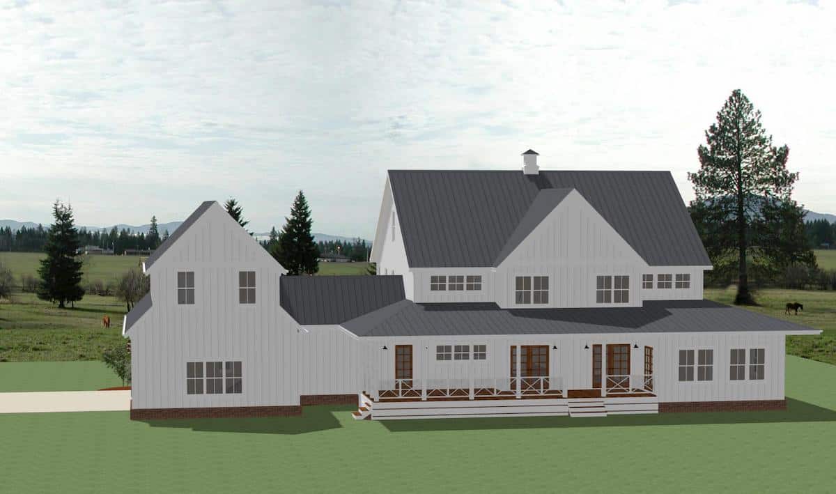 Rear View of this 5-Bedroom,4357 Sq Ft Plan -189-1160