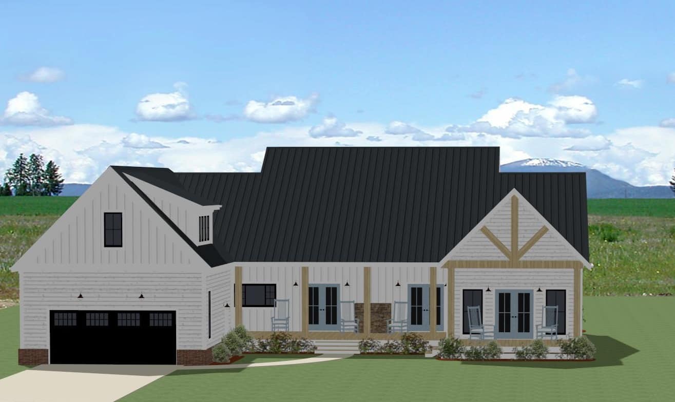 Rear View of this 3-Bedroom,2937 Sq Ft Plan -189-1161