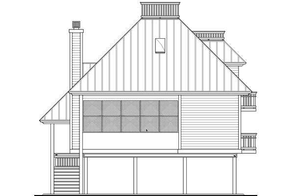 Home Plan Rear Elevation of this 3-Bedroom,1679 Sq Ft Plan -190-1001