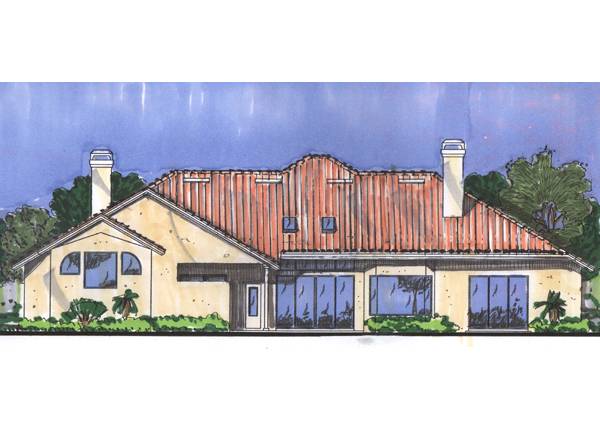 Home Plan Rear Elevation of this 4-Bedroom,3556 Sq Ft Plan -190-1003