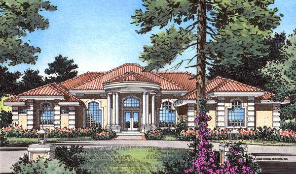 Home Plan Front Elevation of this 4-Bedroom,3556 Sq Ft Plan -190-1003