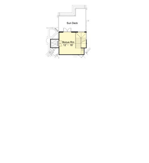 Floor Plan Bonus Room of Southern Plan #190-1004
